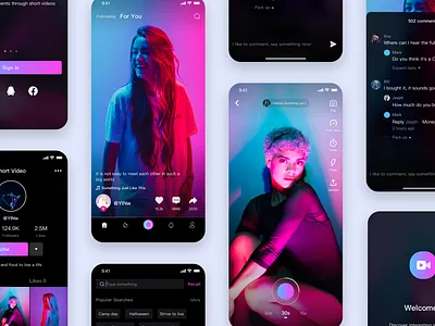 Short video app design ui