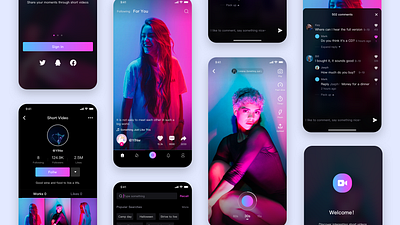Short video app design ui