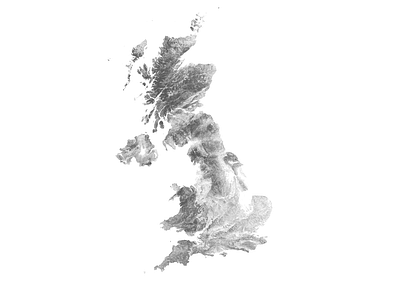 United Kingdom - Black and white map england great britain illustration landscape map minimal mountain nature northern ireland poster relief scotland topographic topography uk united kingdom wales