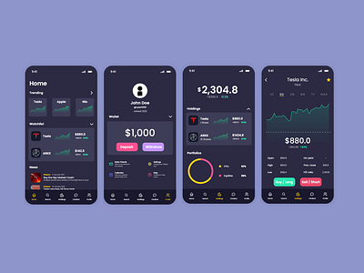 Investment Application Design app application brokerage brokerage app design designer finance finance app icons investment investment app minimal minimalism minimalistic ui ui design ui icons ux ux design ux designer