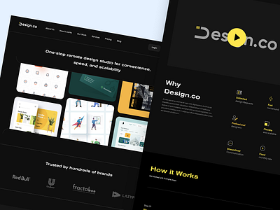 Design.co ✨ agency clean community dark design designers graphic design marketplace minimal product design sevice ui uidesign userexperiencedesign userinterface uxui web web design