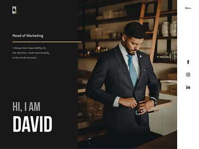 Landing Page - CV Head of Marketing animation clean cv landing landingdesign landingpage minimal minimalistic motion personal website ui uiux ux web website