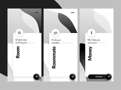 Onboarding Black & White UI animation best design studio in india branding agency branding design branding identity design agency design studio design studio in india hogoco human interaction design mobile app mobile app design onboarding user experience