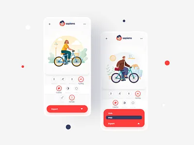 Sapiens Mobile Version 3d design freebies illustrations minimalist mobile app mobile app design mobile ui mockups sapiens ui ui8 ux web design