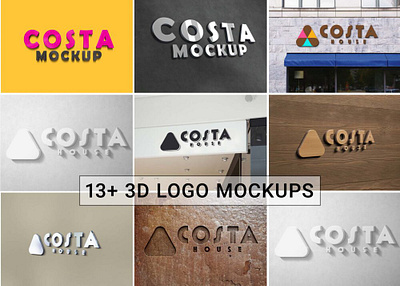 New 3D Logo Mockup Collection design designs illustration latest 2020 menu menu design menu design template psd psd mockup web