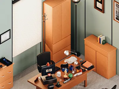 Michael Scott’s Office design illustration ui web