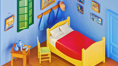 Van Gogh’s Bedroom In Arles design illustration ui vector web