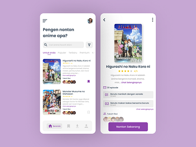 UI/UX watching anime apps app design interface interfacedesign ui uidesign uiux ux uxdesign web