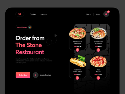 SR - Stone Restaurant / Webflow Website app black branding cuberto design figma food gradient illustration logo restaurant ui ux vector website
