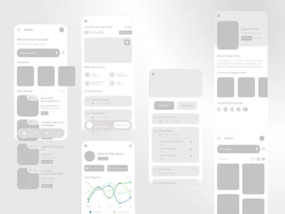 Course App Wiraframe app design app wireframe application desain aplikasi mobile app mobile app design mobile concept mobile ui wireframe