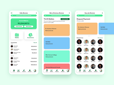 Thrift Management Mobile Interface adobe xd finance finance app material design material ui minimal mobile mobile app thrift ui user experience user interface wallet ui