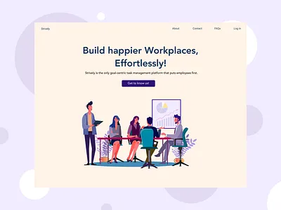 Landing page exploration for Strively design flat illustration minimal typography ui ux vector web website