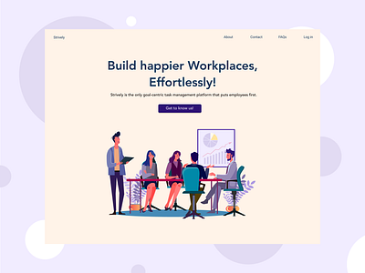 Landing page exploration for Strively design flat illustration minimal typography ui ux vector web website