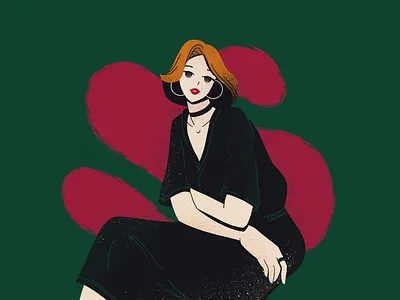 Girl in glitter dress 2d girl girl character girl in dress illustration new year woman person woman