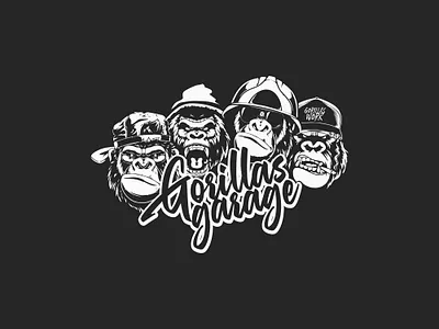 logo four face gorillas garage moto car custom branding custom garage custom logo garage logo gorillas gorillas face logo logo a day logo design logo designer logo gorillas logotype logotype black white creative monkey monkey logo moto logo