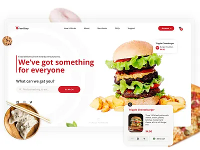 FoodStop Website Concept delivery delivery service design designer figma food food and drink foodie ui ui design uidesign ux ux design uxdesign web design webdesign website website concept website design websites