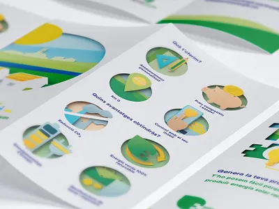 Paper icons and design for a energy company brand company cutout design diptic eco ecology energy handcraft icon iconography icons illustation illustration logo paper paper craft paper illustration papercut triptic