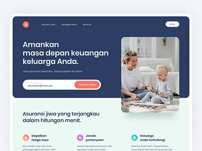 Hero Section for Insurance Landing Page agent bold typography card clean hero hero section icon insurance interface landingpage protection service typography user interface web web design website