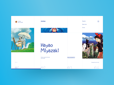 Hayao Miyazaki - concept website anime clean cleanui concept creativity dailyui dayliui hayao miyazaki landing minimal minimalism studio ghibli ui uxdesign webdesign