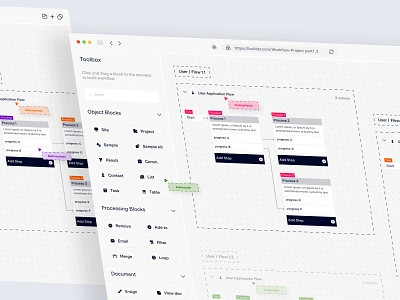 Workflow Project Builder app appdesigner clean design light popular product designer simple trend trending ui ui design uiux uiuxdesigner ux web web designer website workflow