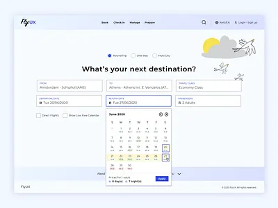 FlyUX Calendar expanded calendar calendar ui interface ui ux