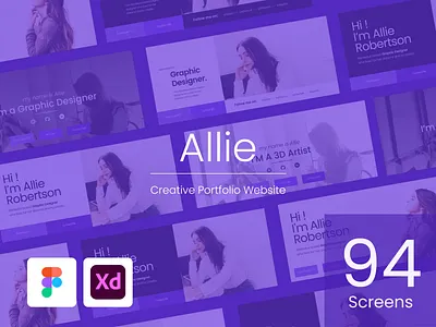 Allie Creative Portfolio Website Theme adobe xd creative designer portfolio designer website figma graphic design photographer portfolio portfolio theme portfolio website template theme ui design ux ui ux design website website template website theme