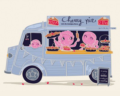 MARCH - cherry-pie truck calendar caracter caracter design cherry cherry pie foodtruck hand drawn illustration illustrator