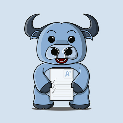 Buffalo buffalo cartoon character cow design graphic design illustration vector