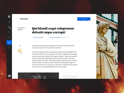 Dante — Desktop Current Entry clean dashboad desktop app education grid reading ui web webdesign website