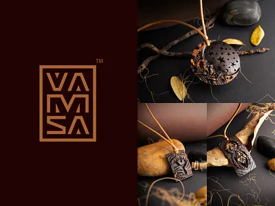 VAMSA art wear bangalore brand identity design illustration india jewelry jewelry logo jewelry shop kerala kochi logo nature shylesh sustainable sustainable fashion vamsa art wear