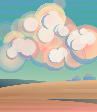 vanilla clouds illustration landscape vector illustration vectorart web