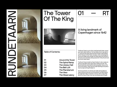 Rundetaarn Brochure art direction brand identity brochure grid keynote layout presentation print typography