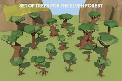 Tree 3D Low Poly Pack 3d gamedev indie game low poly low poly lowpoly lowpolyart tree trees