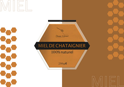 Miel de châtaignier brand branding chestnut chestnut tree châtaigne châtaignier design design graphique designer graphique designer portfolio food food packaging graphic design graphic designer honey logo logo design miel packaging packaging design