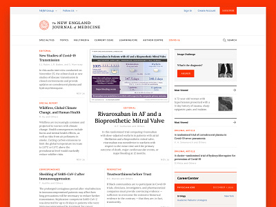 Copywork Day 1: NEJM clean ui minimal news ui whitespace