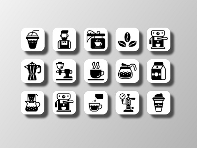 Coffee Shop (Glyph) app barista beverages cafe coffee coffee shop creative design doodle drinks food and drink glyph icon icon bundle icon set iconfinder iconography ui ux vector