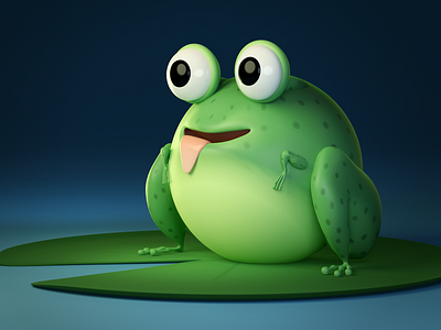 Froggo 🐸 3d 3d art 3d illustration 3d modeling animal blender blender 3d blender3d blendercycles character character design design frog illustration render texture