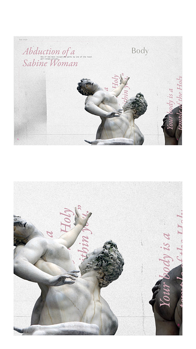 Abduction of a Sabine Woman digital collage graphic design layout typography