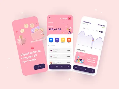 E-Wallet App 3d application ui ewallet mobile app mobile app design mobile application mobile design mobile ui money money app ui design ux wallet