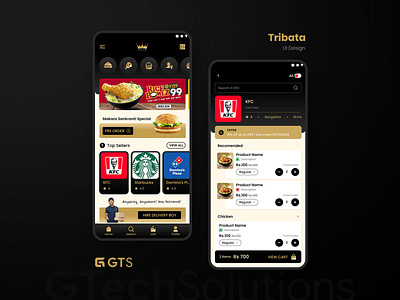 Tribata UI Design branding delivery design food india ui