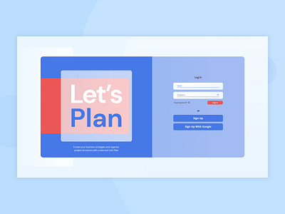 Log In Screen application dailyui design login login page login screen organize planing tool planning productive registration sign up ui signup sing up timetable tool uichallenge uidaily uxui web