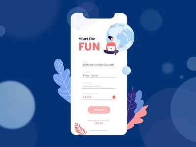 Daily UI — Sign Up #001 app app ui brand bright color combinations dailyui dailyui 001 flat design graphic design illustration signup screen typography ui ux user experience web design