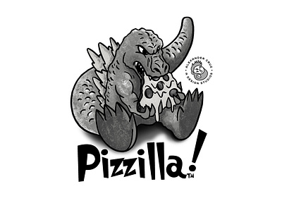 Pizzilla art artist comic doodle draw drawing godzilla graphic artist illustration pizza procreate sketch