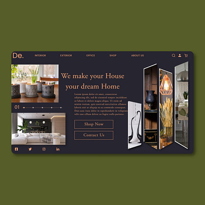 SPACE DECORATING COMPANY WEBSITE UI DESIGN art dashboard ui design graphic design illustration interface interior design ui ux website
