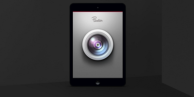 Photo Edit Application camera gray ipad iphone lens photo app photo editor skeuomorphism ui design