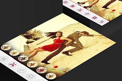 Photo Edit Application 2 gray ipad iphone photo app photo editor settings ui skeuomorphism ui design