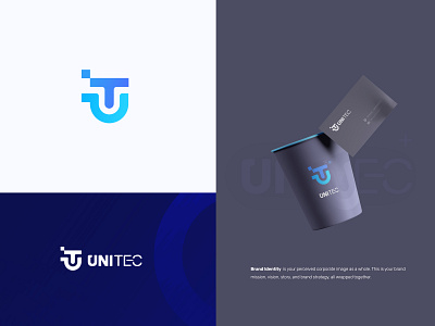 Unitec - Logo Design abstract blockchain branding data digital fintech hardware letter logo logo design logo mark logotype modern monogram network smart software symbol tech technologies technology