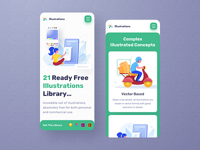 Free Illustration Library - Mobile Screens app brand branding clean design graphic illustration inspiration interface landing minimal mobile mobile app mobile responsive mobile ui trendy design ui ux vector web