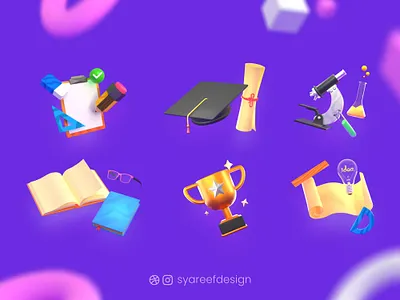School 3D icon 3d 3d icon 3d illustration blender blender 3d blender3d c4d cycles cycles render eevee icon illustration