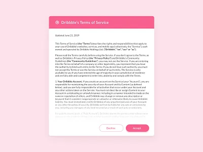 Daily UI Day 89 - Terms of Service dailyui dailyuichallenge ui design